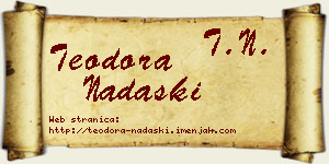 Teodora Nadaški vizit kartica